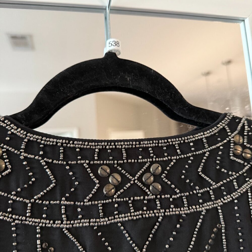 NEW Velvet by Graham and Spencer Beaded Jacket Size Small Color Black - Picture 6 of 7